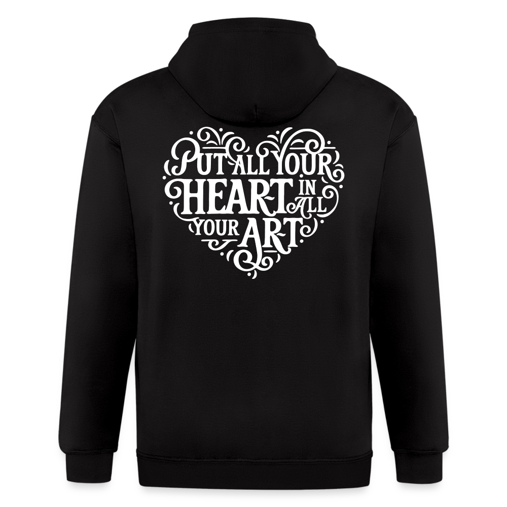 All Your Heart Men's Zip Hoodie - black