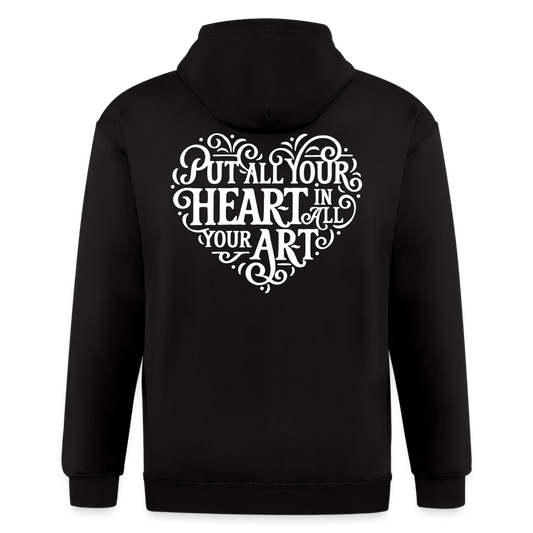 All Your Heart Men's Zip Hoodie - black