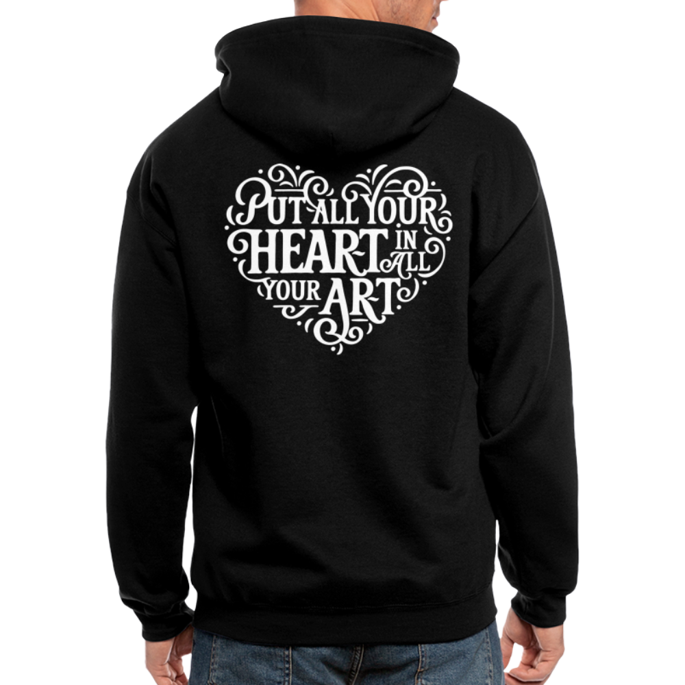 All Your Heart Men's Zip Hoodie - black
