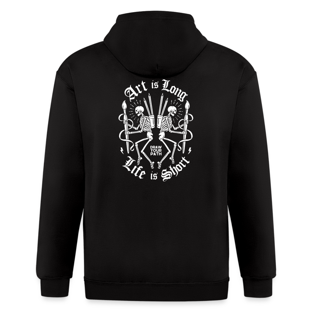 Art is Long Life is Short Men's Zip Hoodie - black