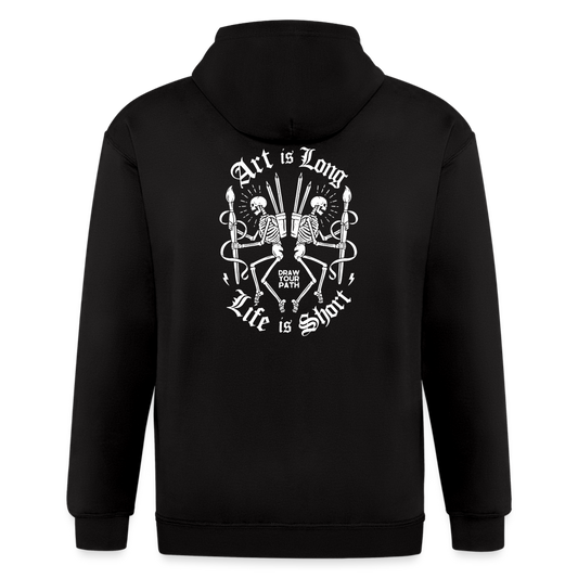 Art is Long Life is Short Men's Zip Hoodie - black