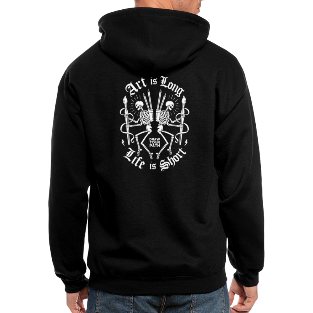 Art is Long Life is Short Men's Zip Hoodie - black