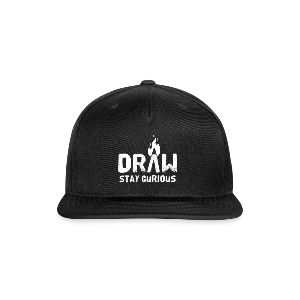 Draw (Stay Curious)  Snapback Baseball Cap - black