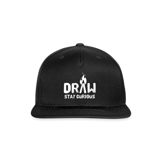 Draw (Stay Curious)  Snapback Baseball Cap - black