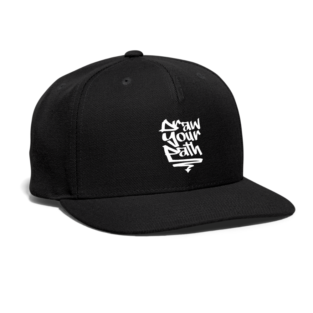 Draw Your Path  Snapback Baseball Cap - black